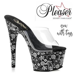 Pleaser Heels - Size 8 - Black & White